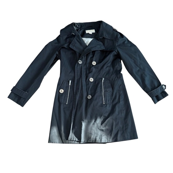 MICHAEL KORS BELTED TRENCH COAT WOMEN M KATE MIDDLETON CLASSICCORE - Picture 3 of 9